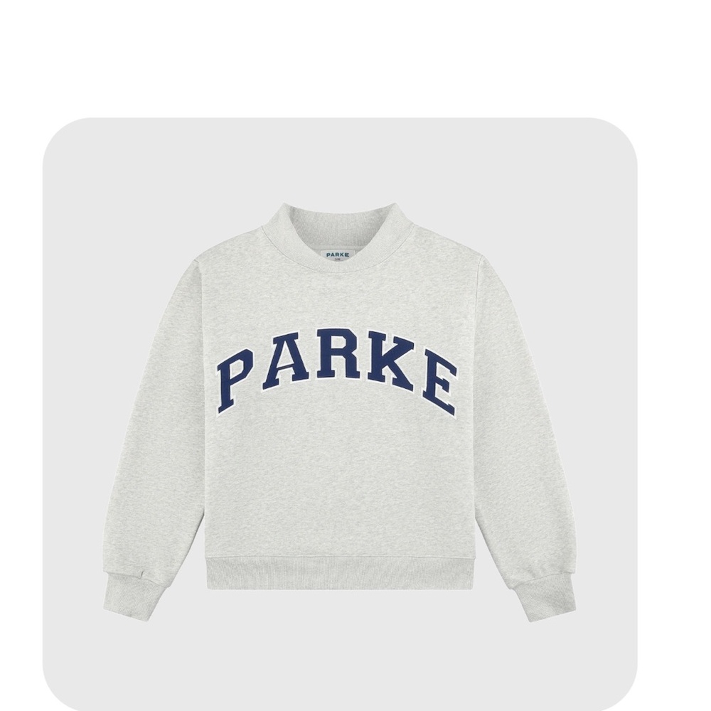 PARKE OG Varsity Mockneck Sweatshirt - Classic Grey & Denim
